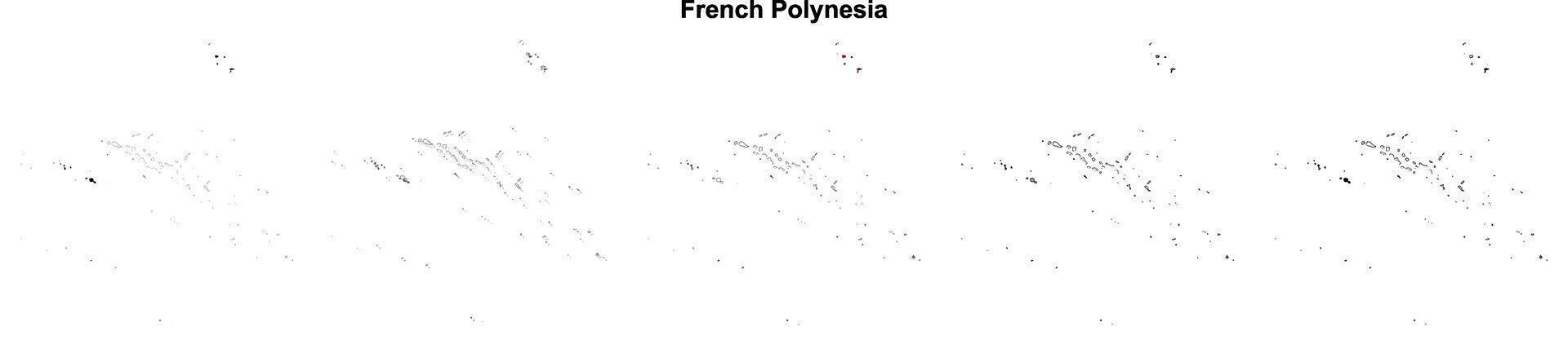 French Polynesia outline map set vector
