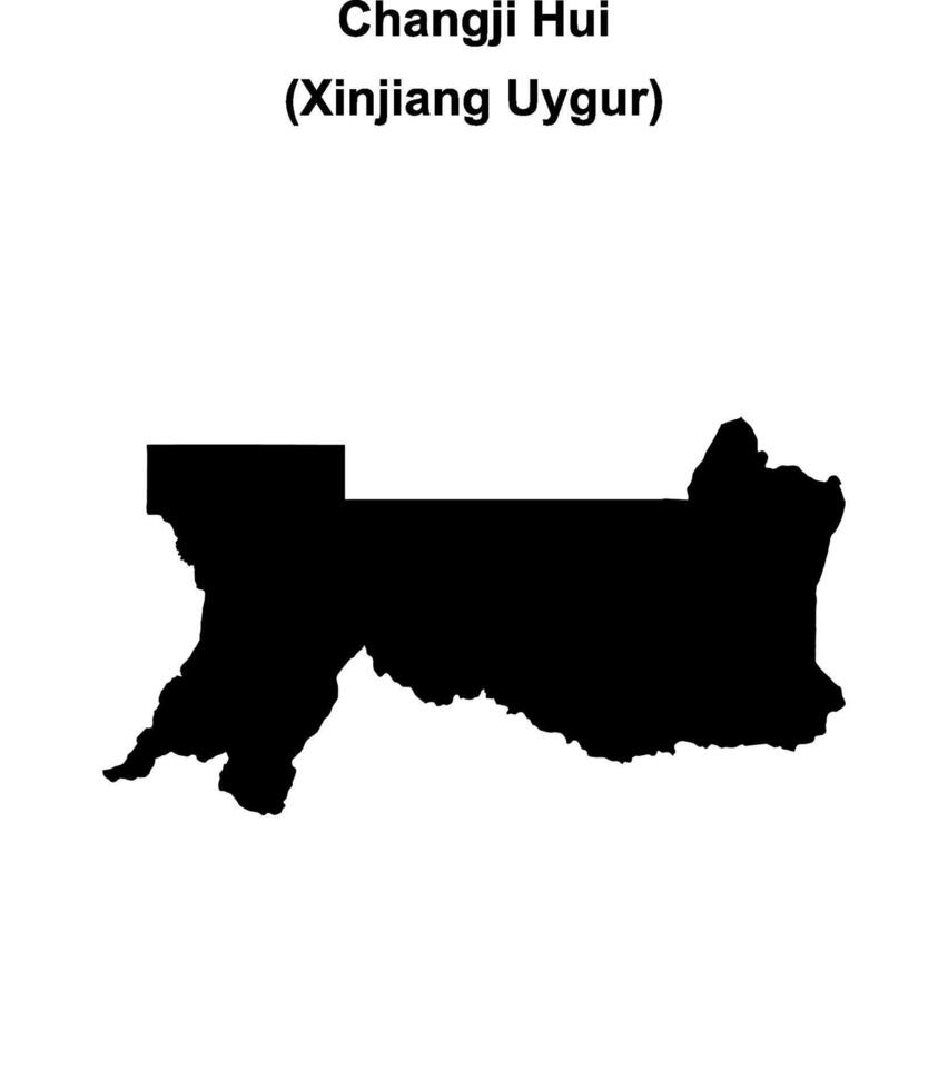 Changji Hui blank outline map vector