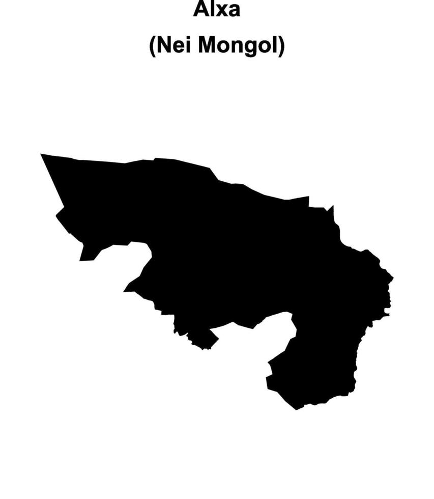Alxa blank outline map vector