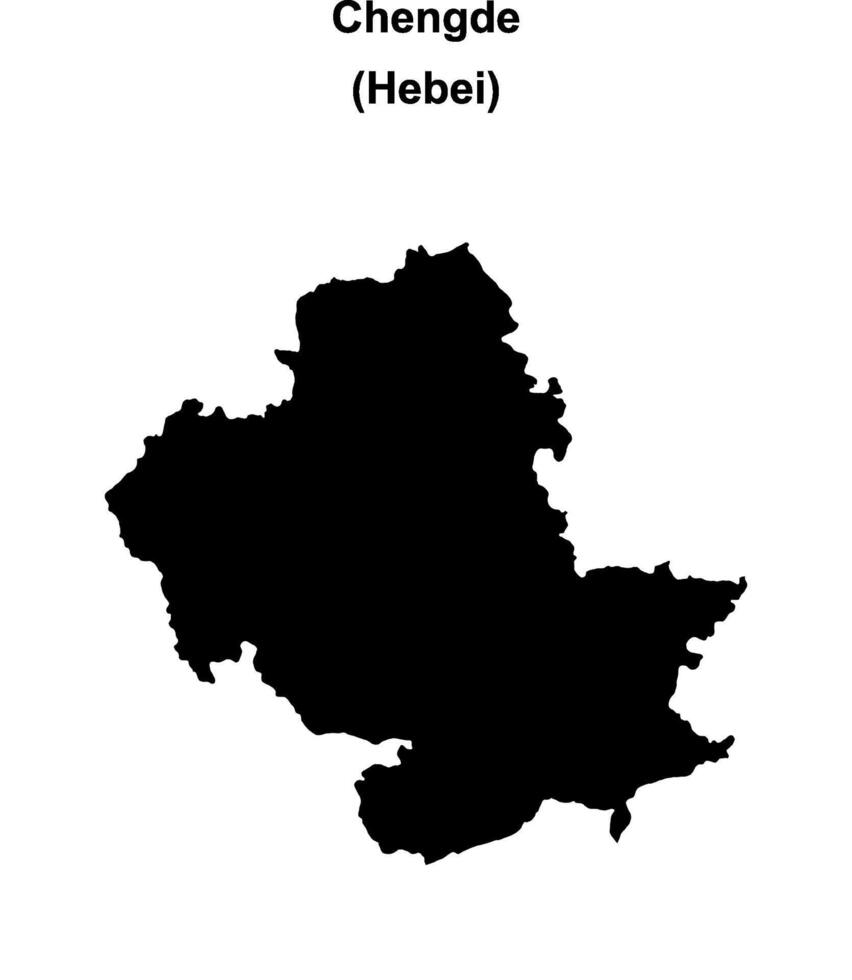 Chengde blank outline map vector