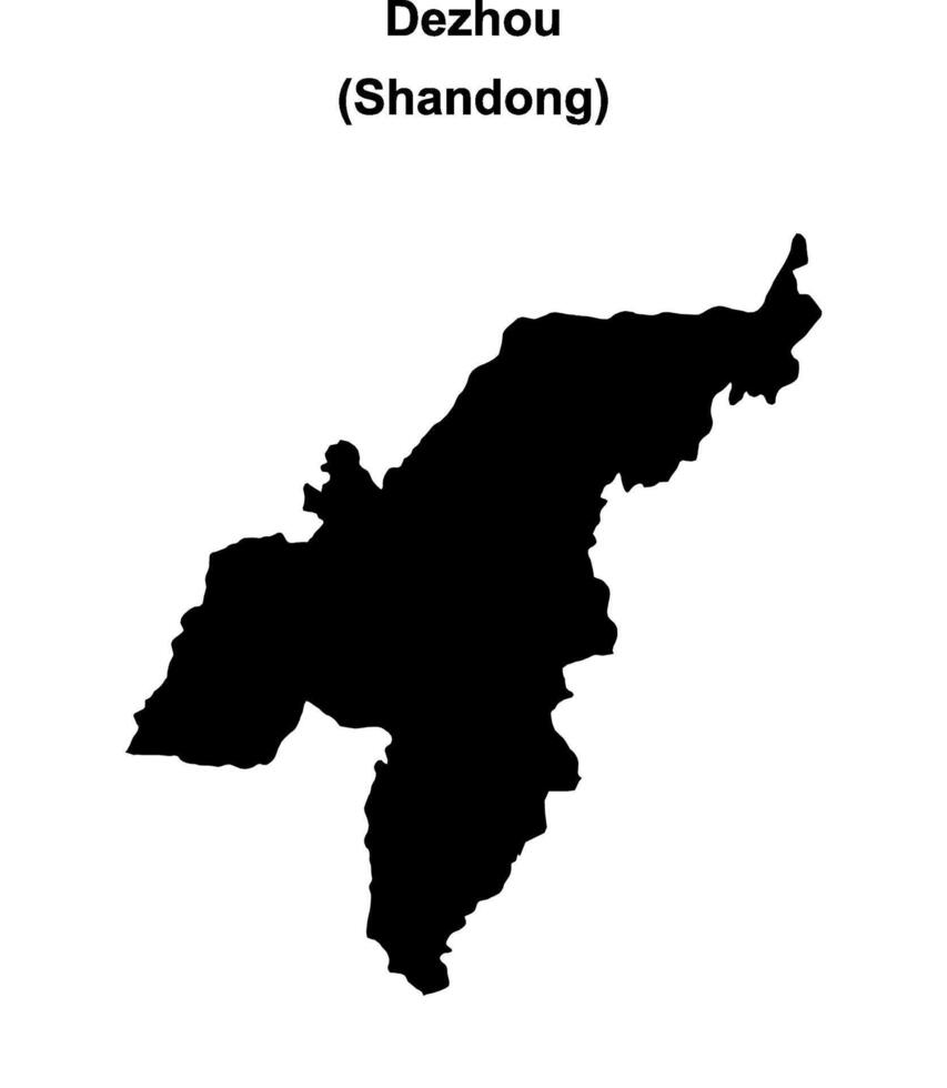 Dezhou blank outline map vector