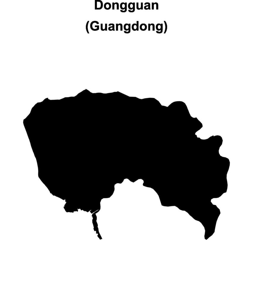 Dongguan blank outline map vector