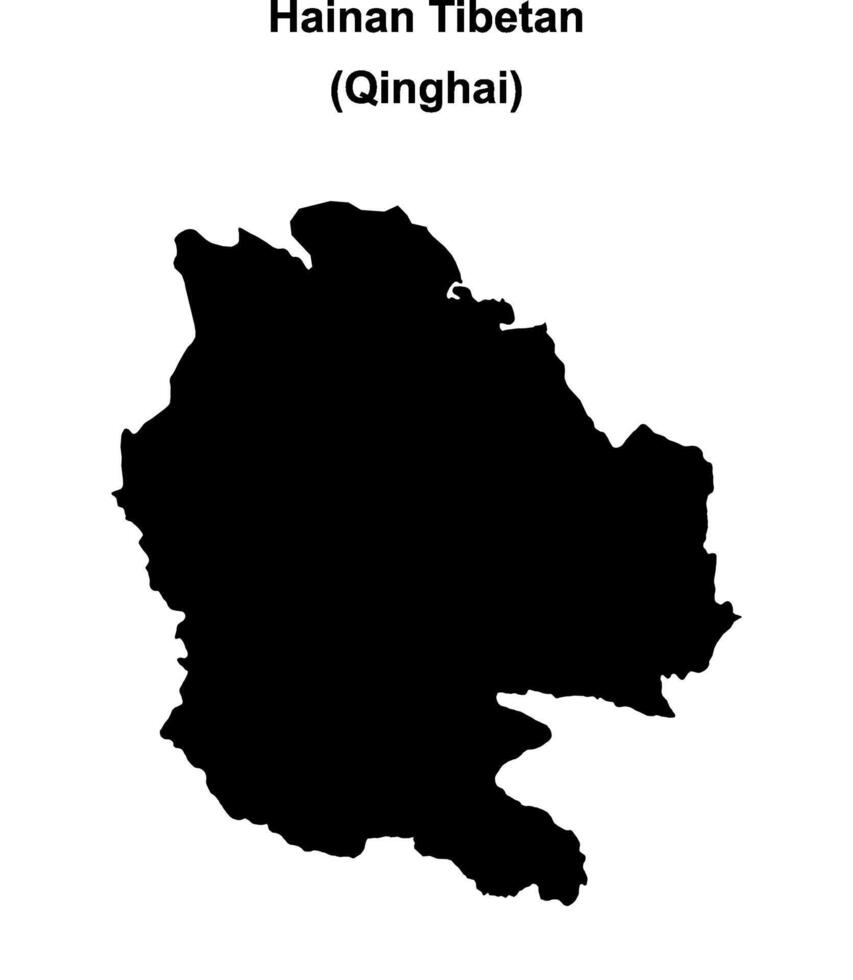Hainan Tibetan blank outline map vector