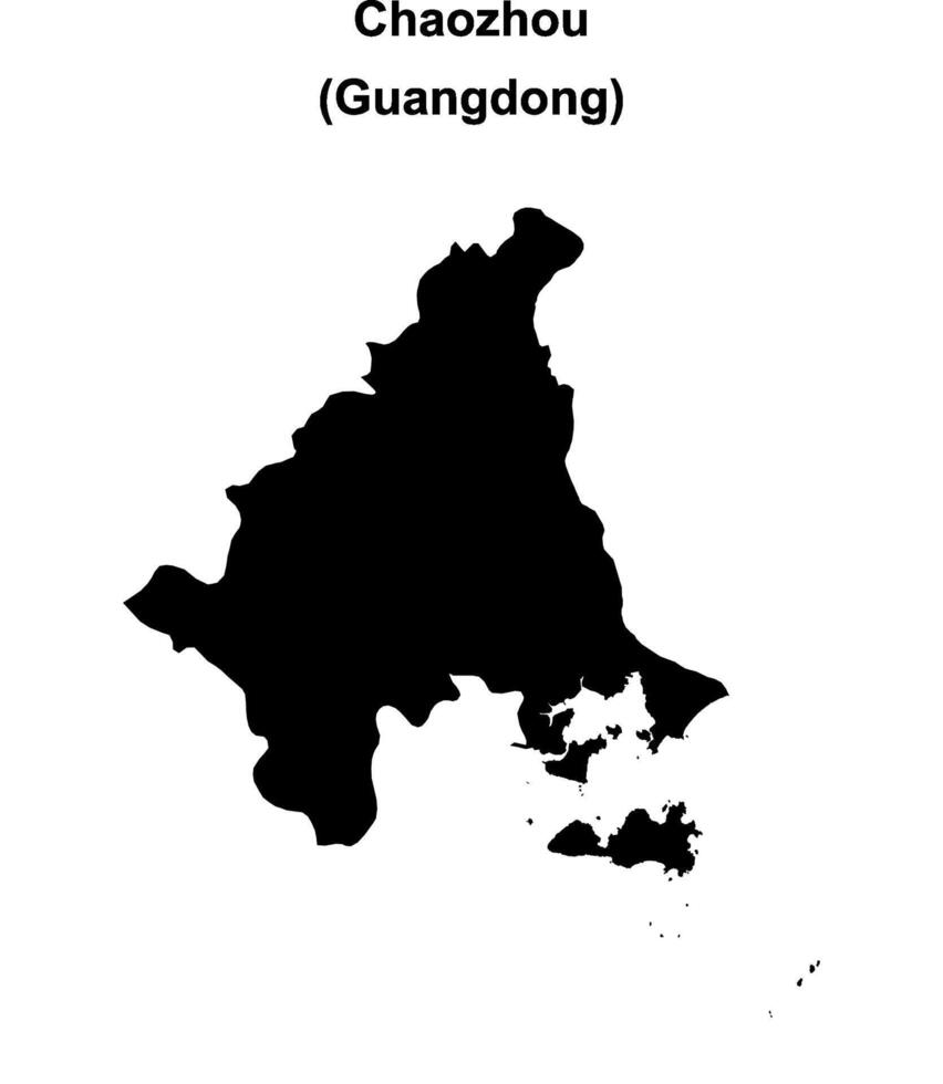Chaozhou blank outline map vector
