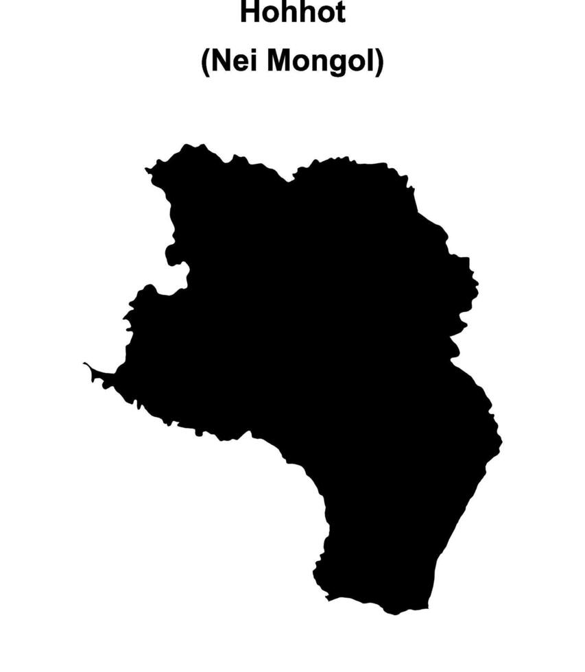 Hohhot blank outline map vector