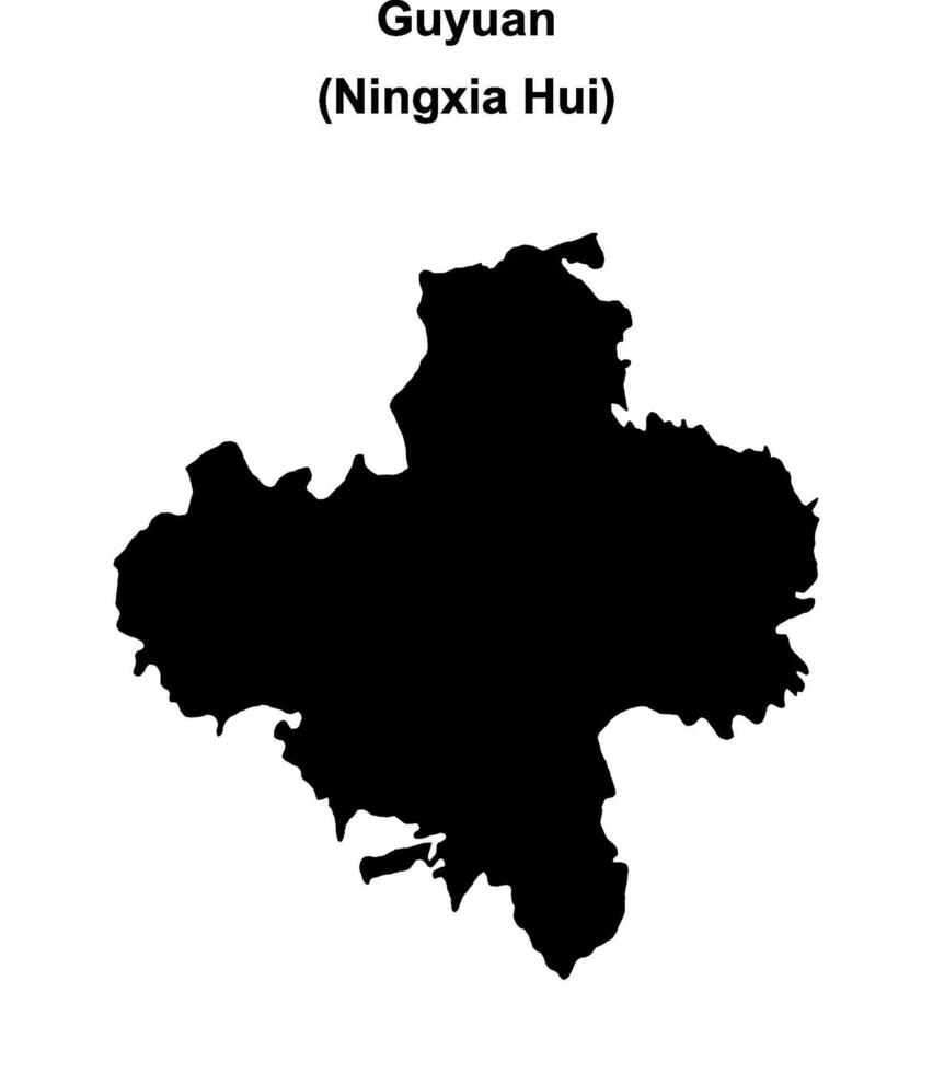 Guyuan blank outline map vector