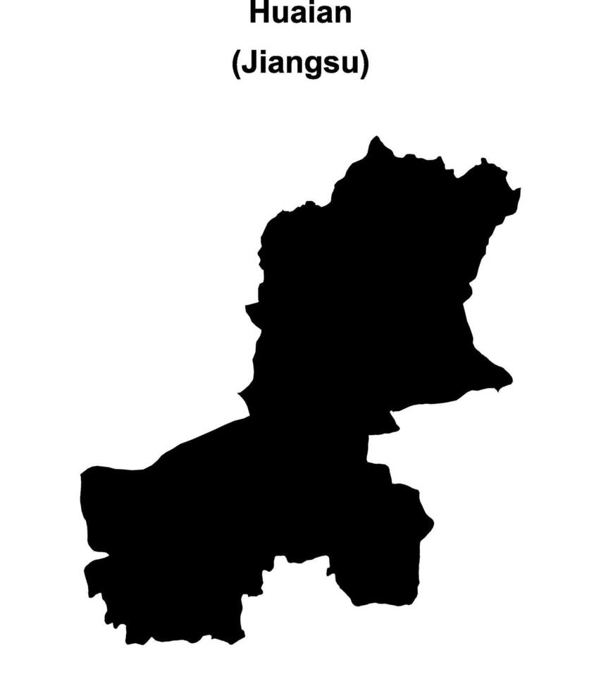 Huaian blank outline map vector