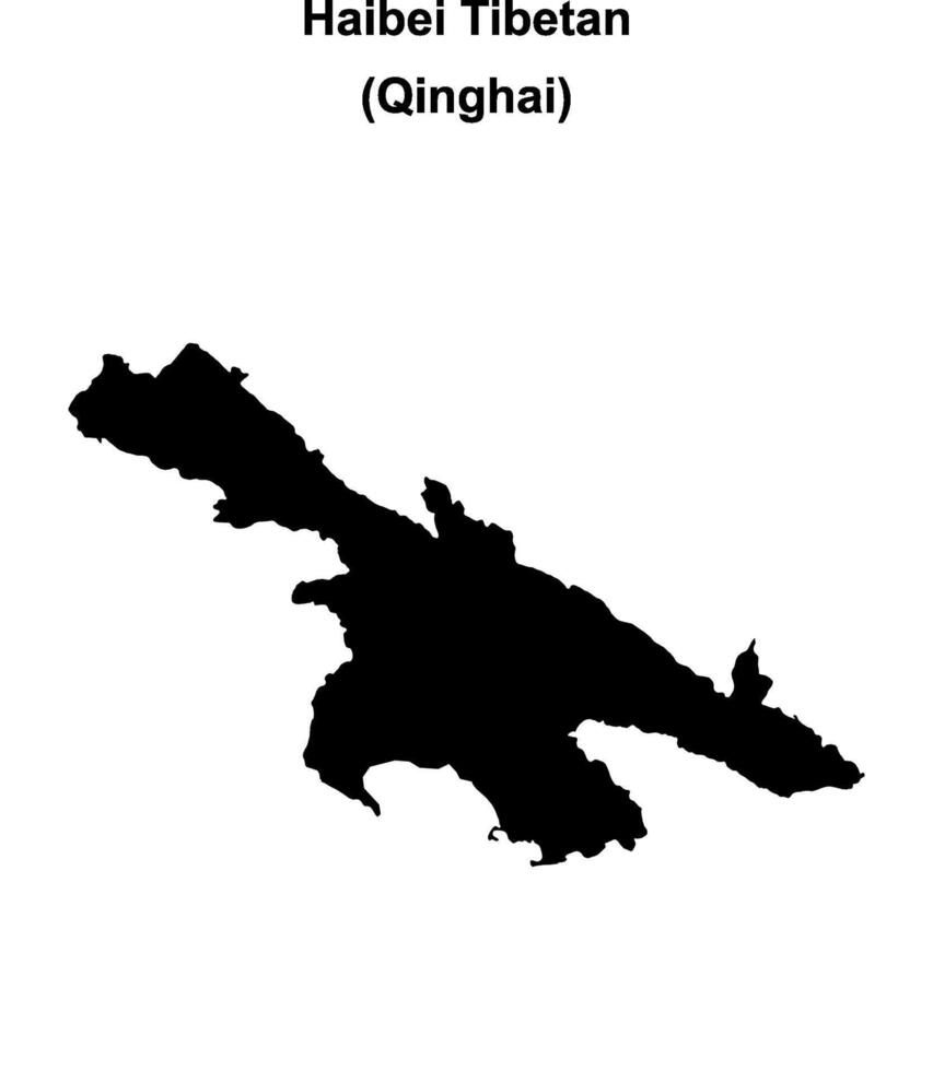 Haibei Tibetan blank outline map vector