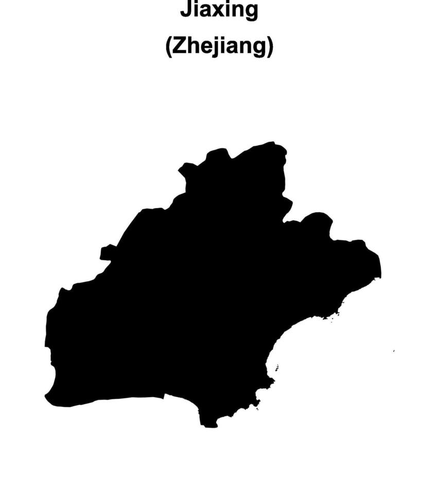 Jiaxing blank outline map vector