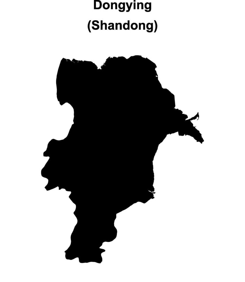 Dongying blank outline map vector