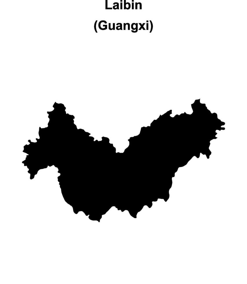 Laibin blank outline map vector