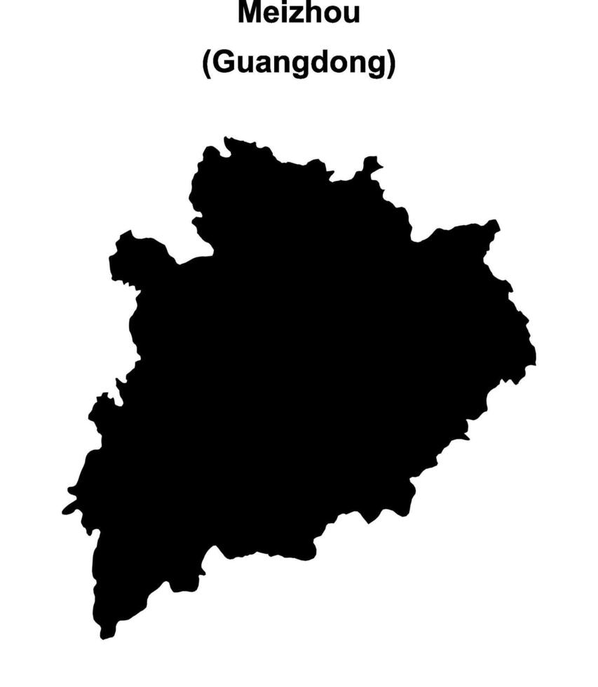 Meizhou blank outline map vector