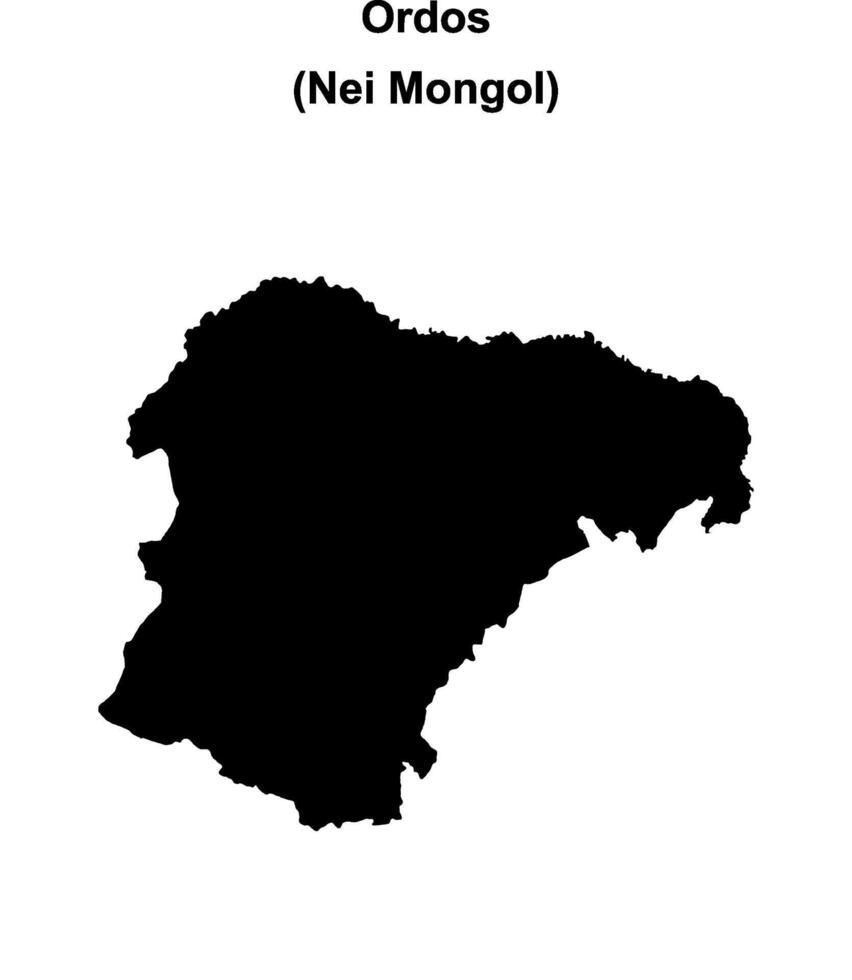 Ordos blank outline map vector