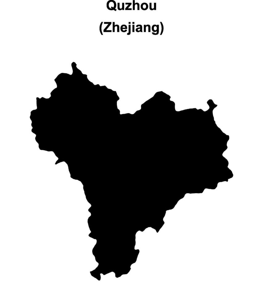 Quzhou blank outline map vector
