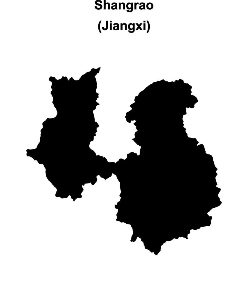 Shangrao blank outline map vector