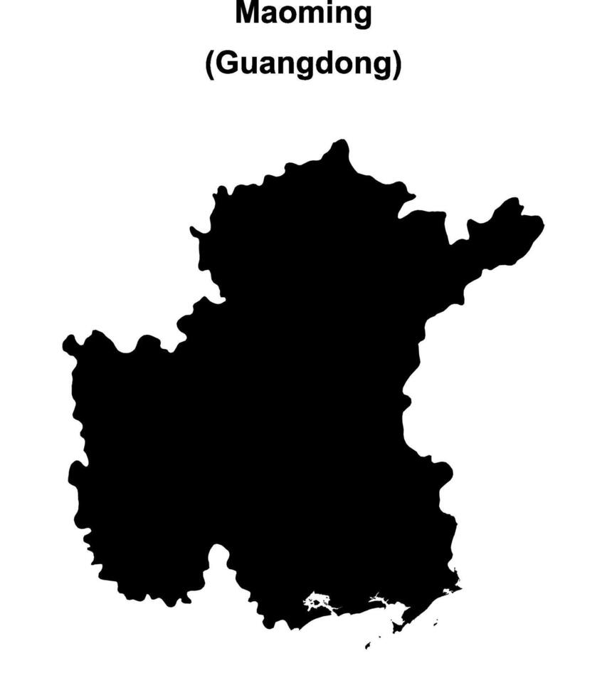 Maoming blank outline map vector