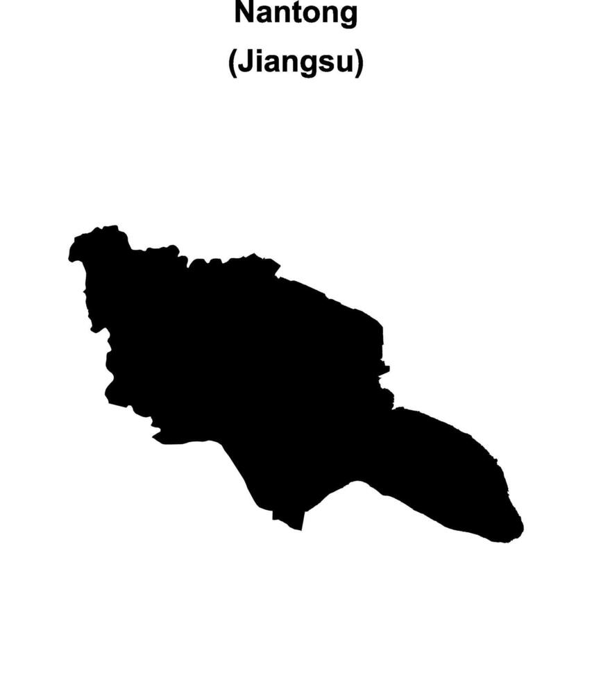 Nantong blank outline map vector