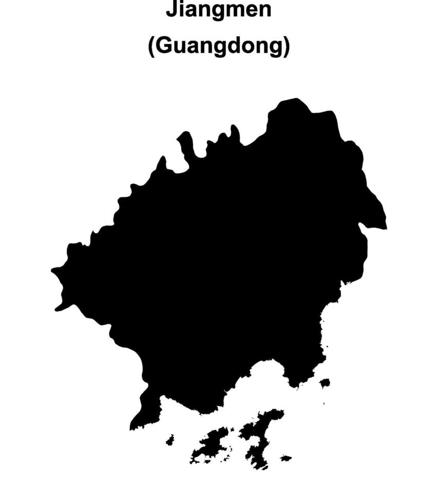 Jiangmen blank outline map vector