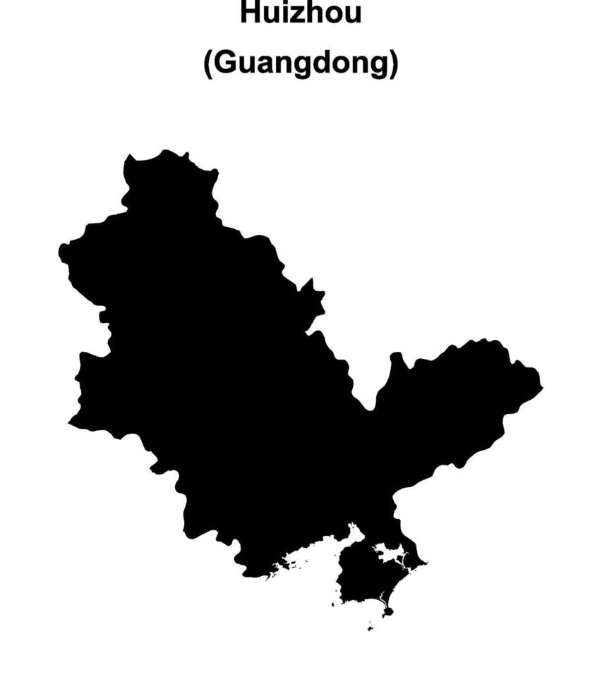 Huizhou blank outline map vector