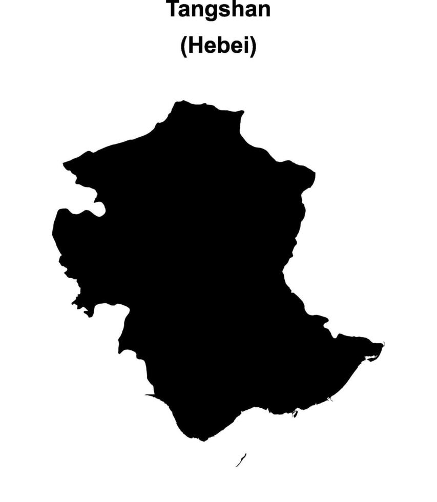 Tangshan blank outline map vector