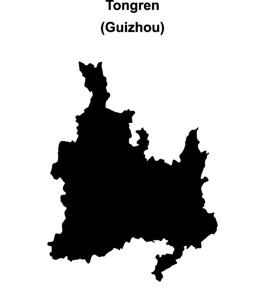 Tongren blank outline map vector