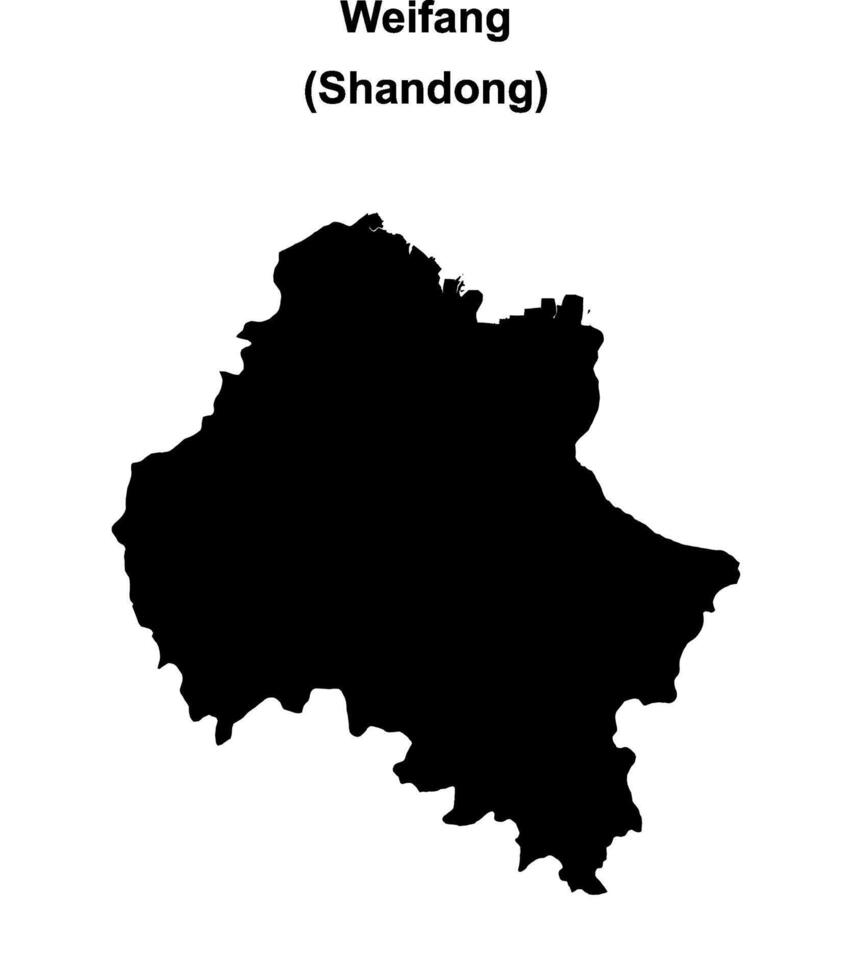 Weifang blank outline map vector