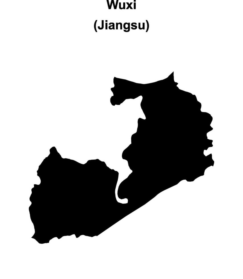 Wuxi blank outline map vector
