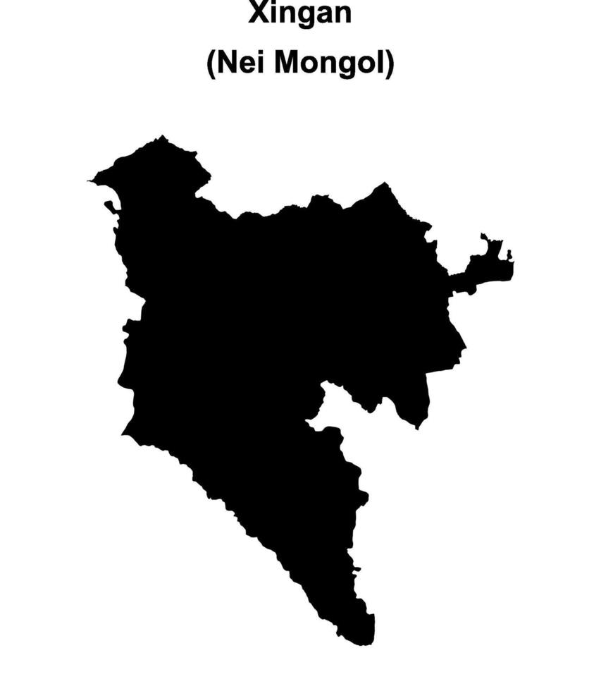 Xingan blank outline map vector