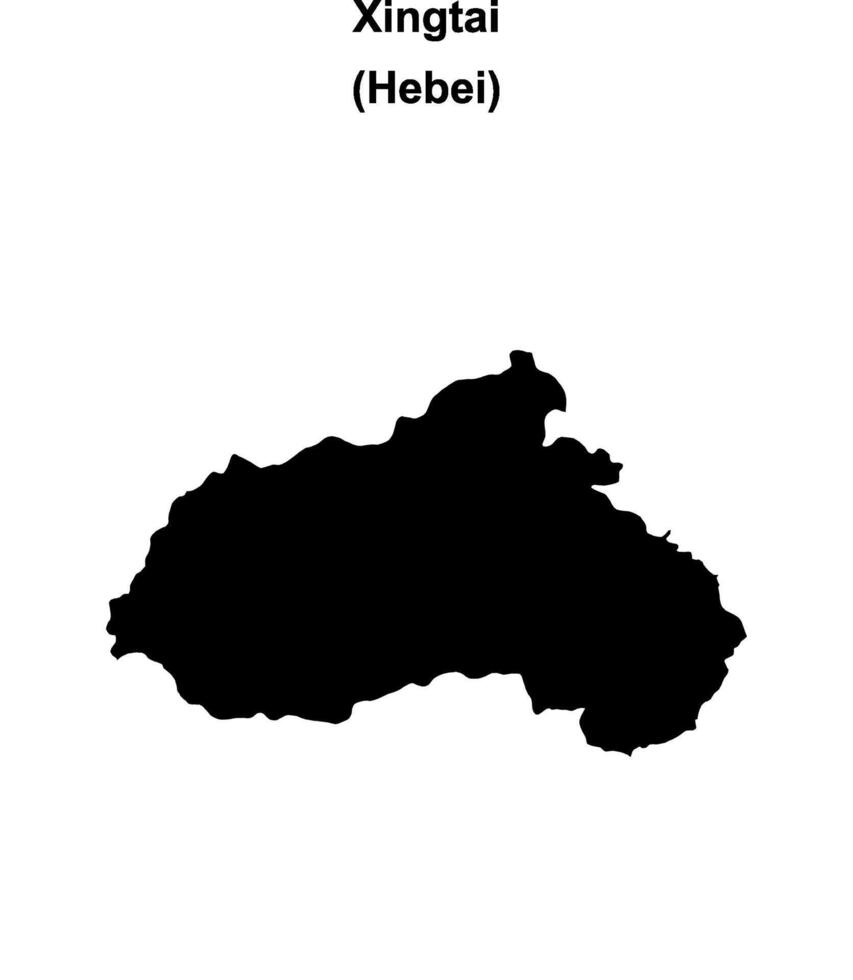 Xingtai blank outline map vector