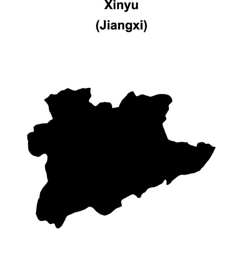 Xinyu blank outline map vector
