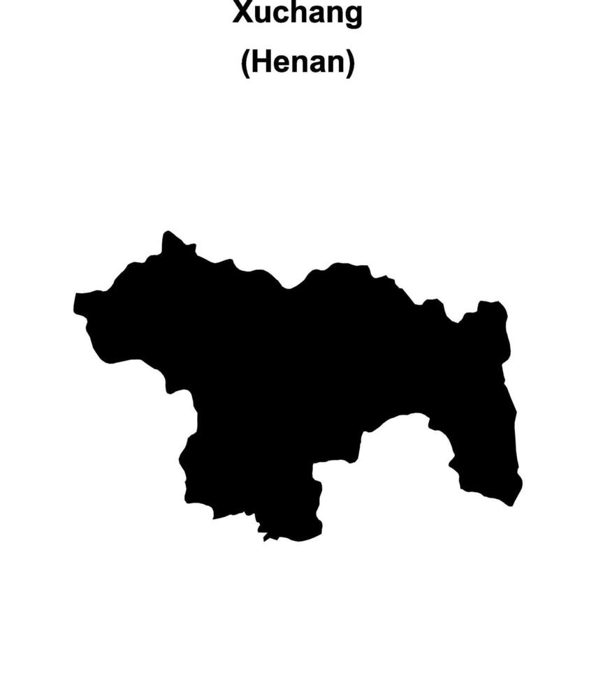 Xuchang blank outline map vector