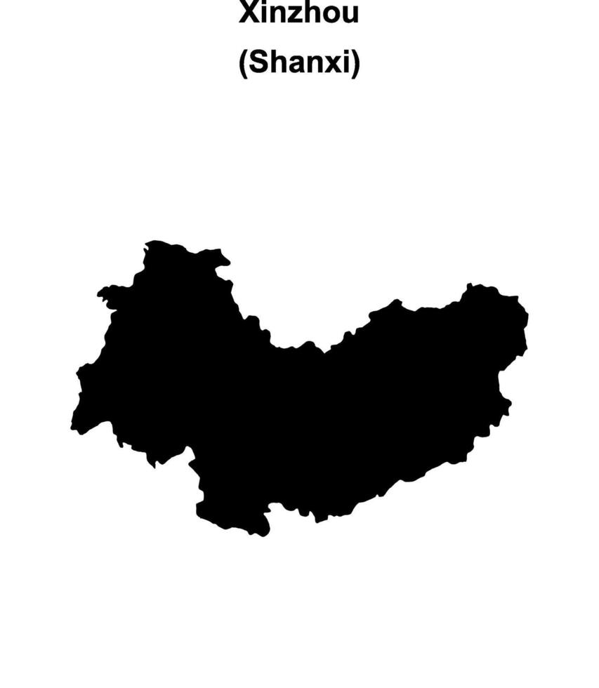 Xinzhou blank outline map vector