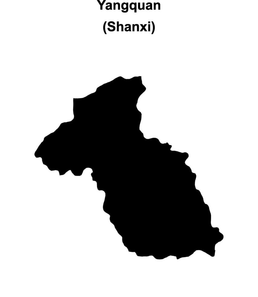 Yangquan blank outline map vector