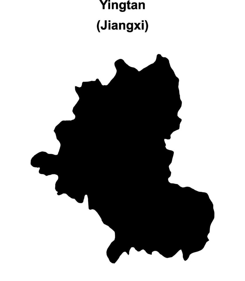Yingtan blank outline map vector
