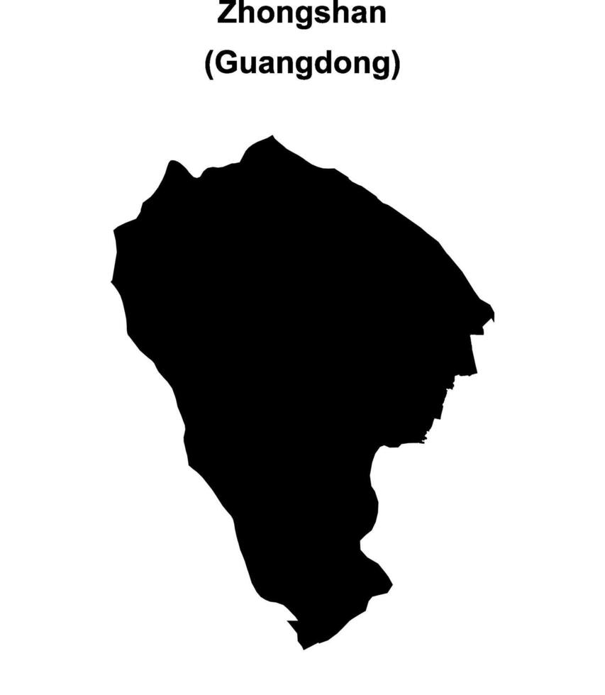 Zhongshan blank outline map vector