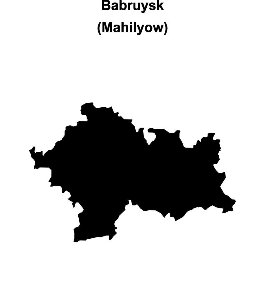 Babruysk district blank outline map vector