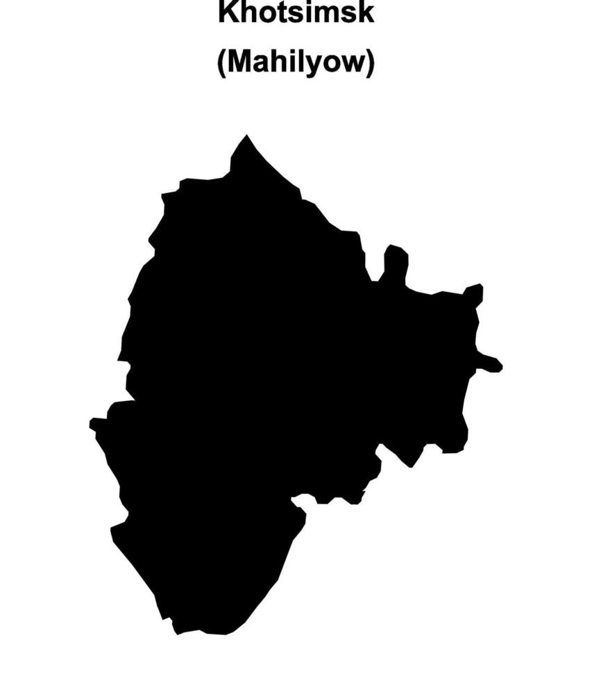 Khotsimsk district blank outline map vector