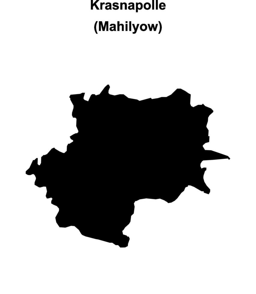 Krasnapolle district blank outline map vector
