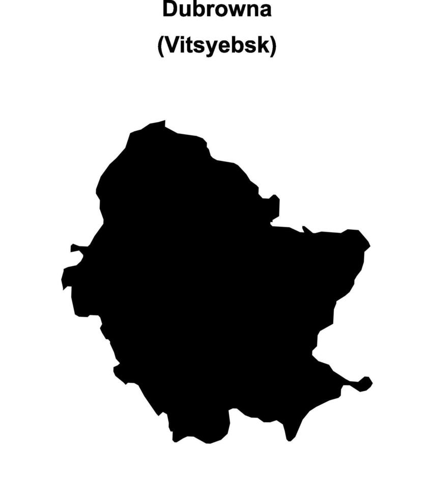Dubrowna district blank outline map vector