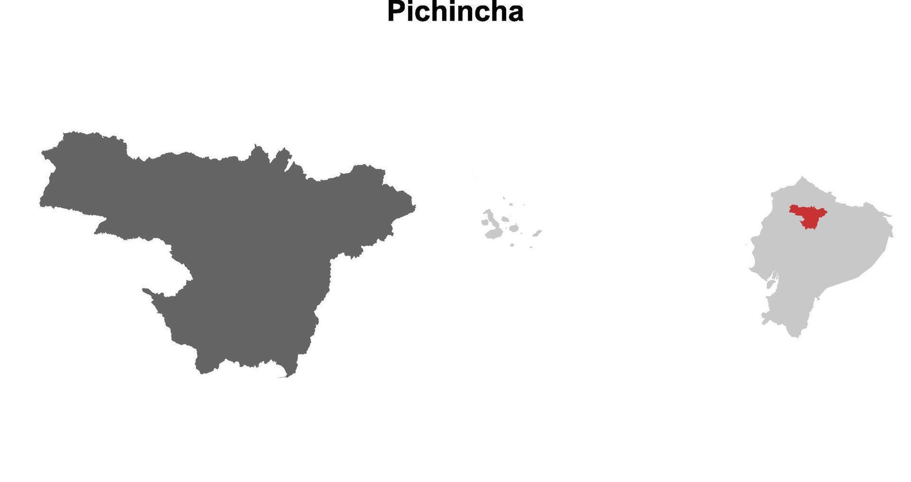 Pichincha province blank outline map set vector