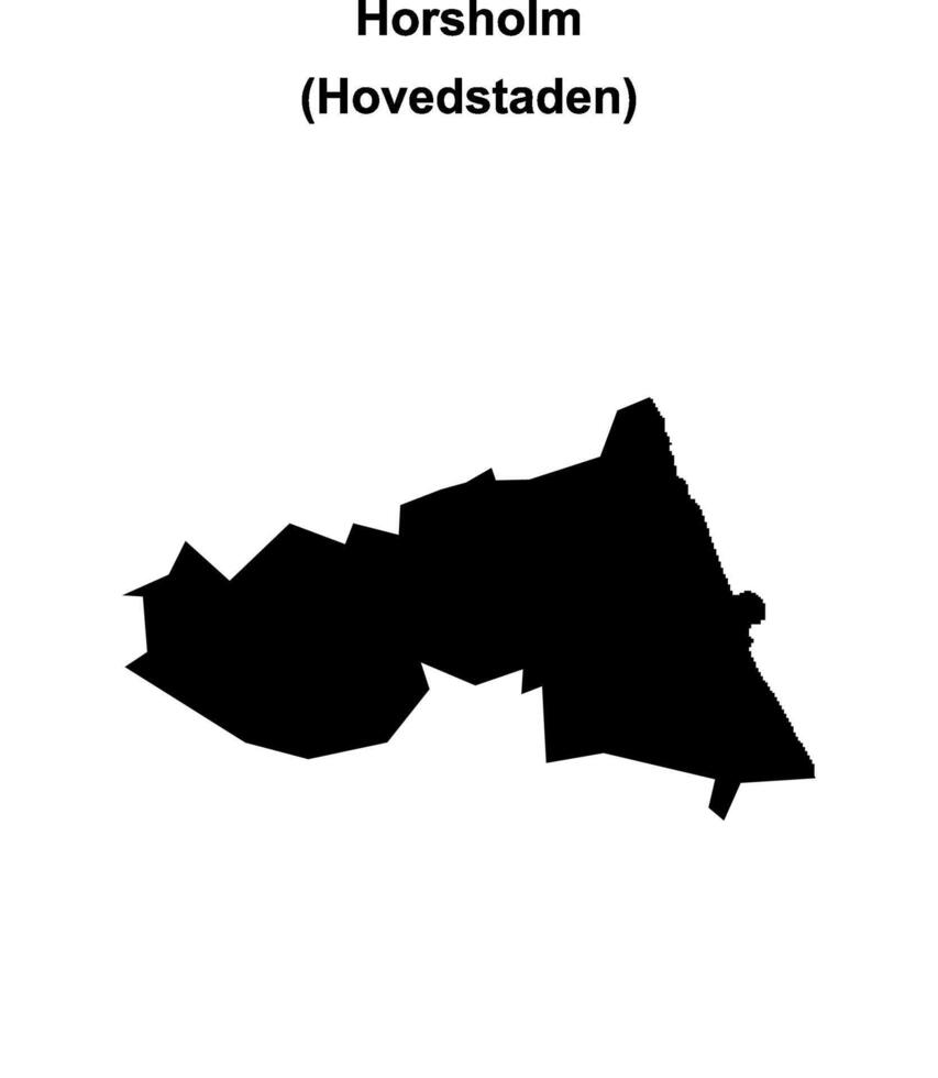 Horsholm municipality blank outline map vector