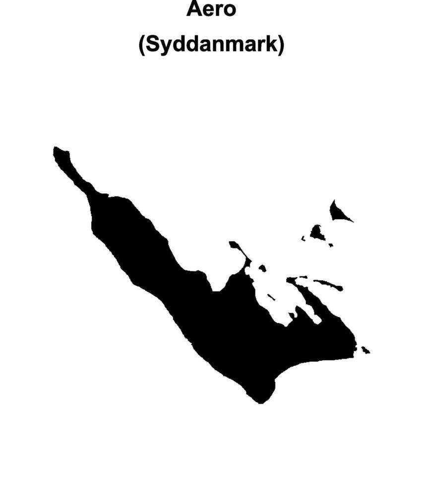 Aero municipality blank outline map vector