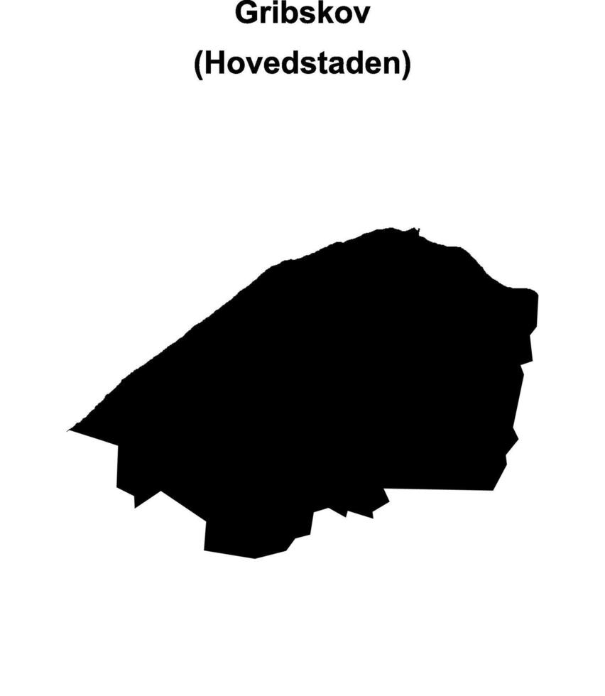 Gribskov municipality blank outline map vector