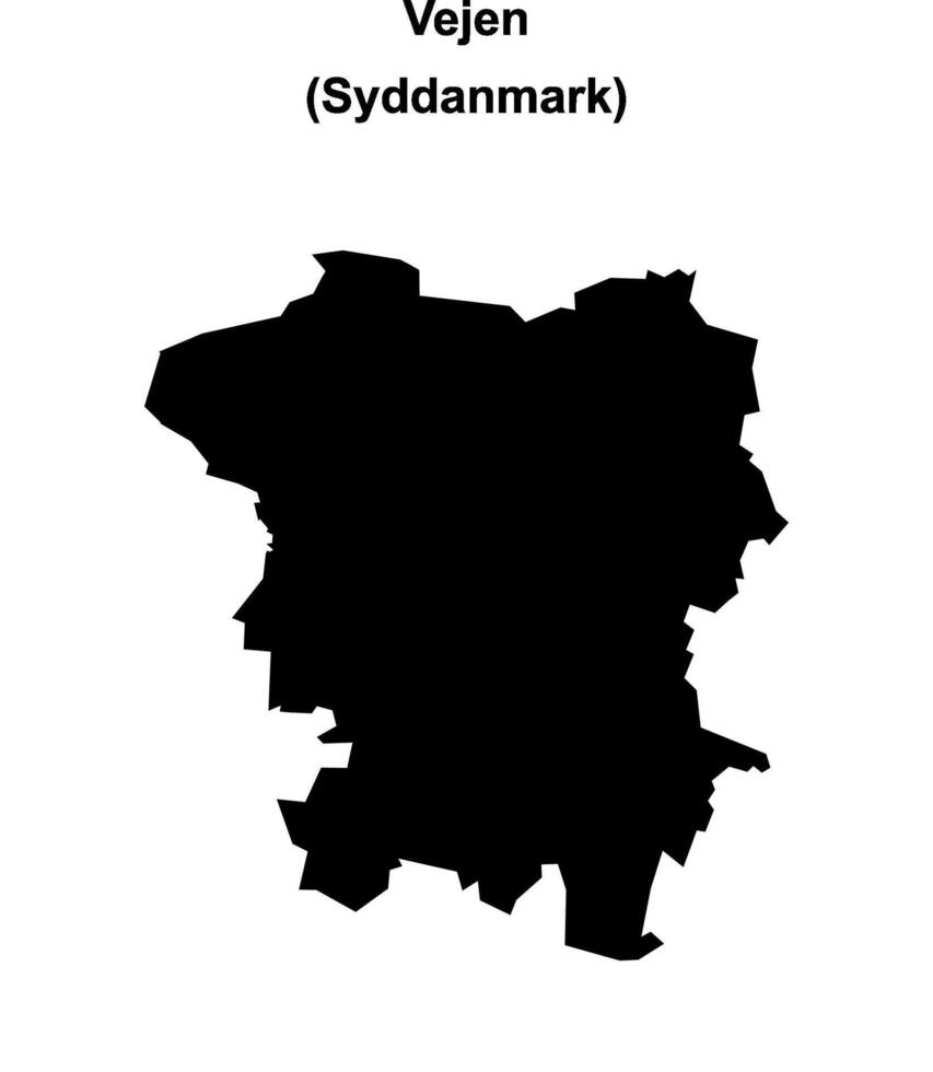 Vejen municipality blank outline map vector