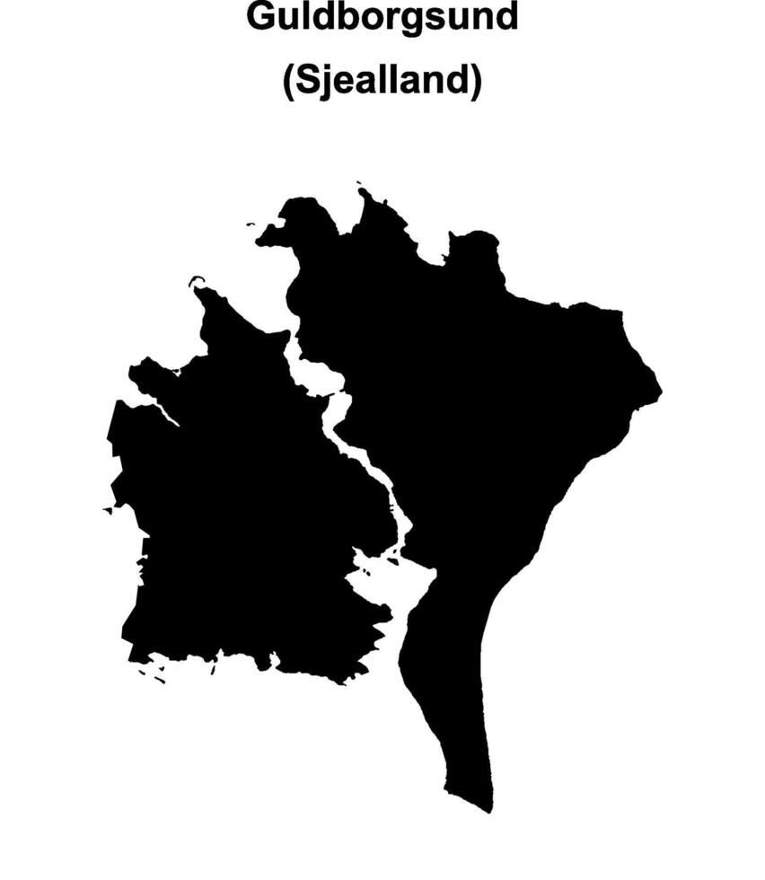Guldborgsund municipality blank outline map vector