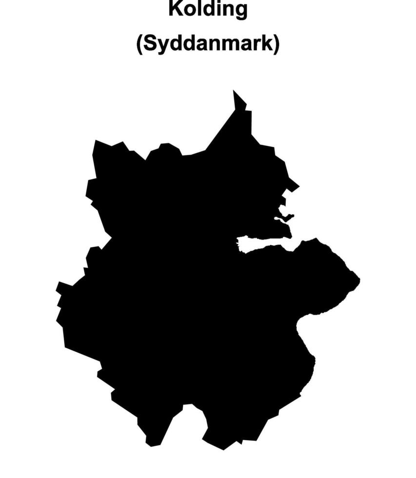 Kolding municipality blank outline map vector