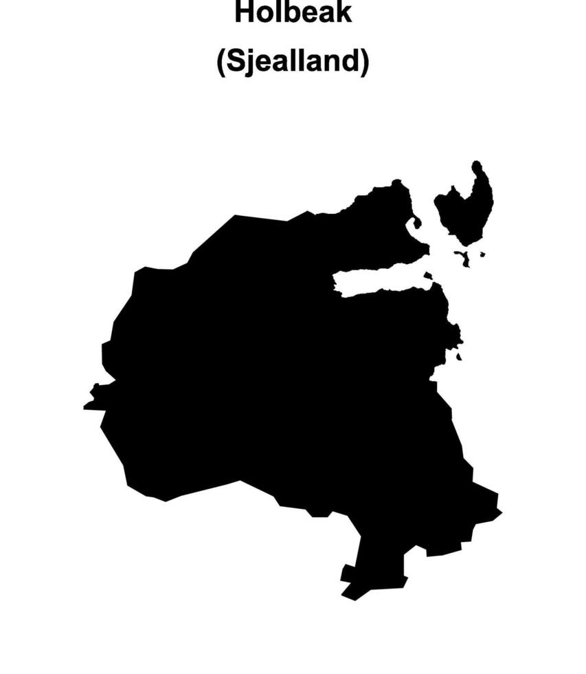 Holbeak municipality blank outline map vector