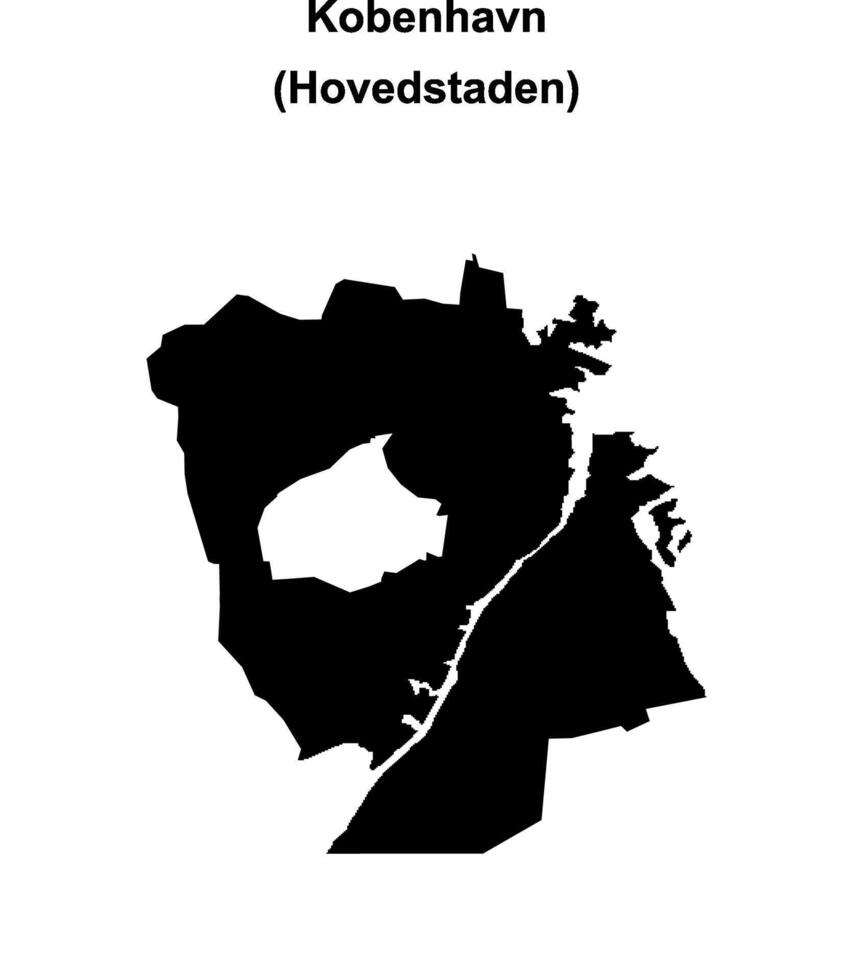 Kobenhavn municipality blank outline map vector