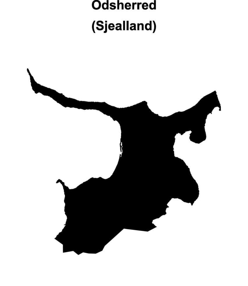 Odsherred municipality blank outline map vector