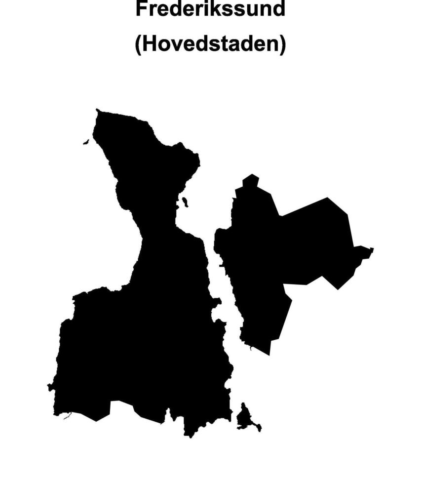 Frederikssund municipality blank outline map vector